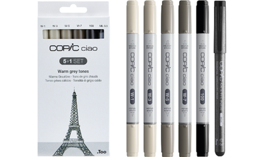 Copic Ciao 5 + 1 Warm Grey Tones