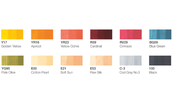 Copic Ciao Manga Set of 12 School Uniform