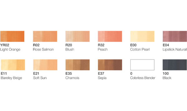 Copic Ciao Manga Set of 12 Skin Tones