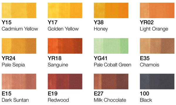 Copic Classic Marker Pen Set of 12 Autumn Colours