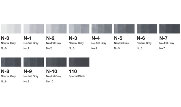 Copic Classic Marker Pen Set of 12 Neutral Grey