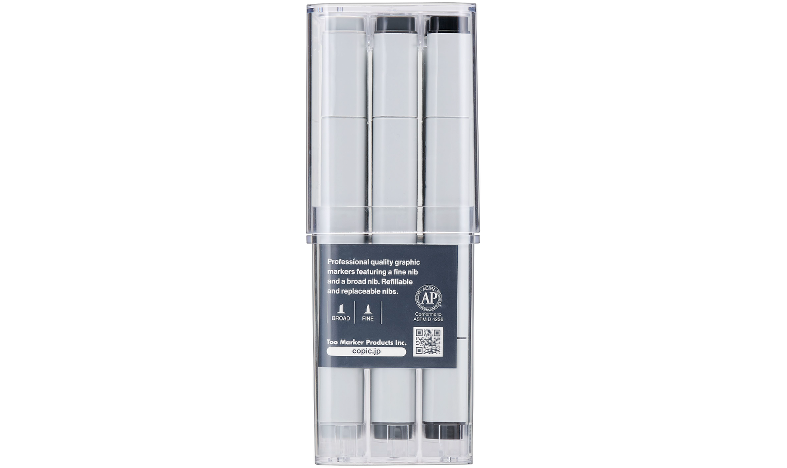 Copic Classic Marker Pen Set of 12 Neutral Grey