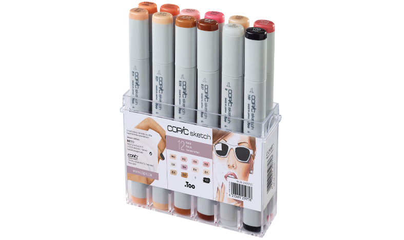 Copic Sketch Skin Tones 12 Piece Set Dr Pen - Main Image