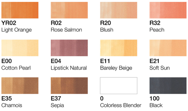 Copic Sketch Skin Tones 12 Piece Set