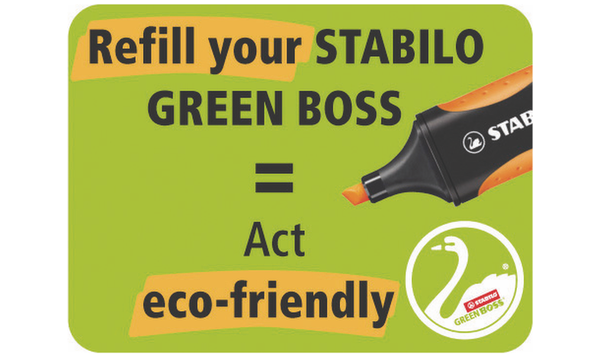 Eco-Friendly Highlighter - STABILO GREEN BOSS - Assorted Pack Sizes and Colours