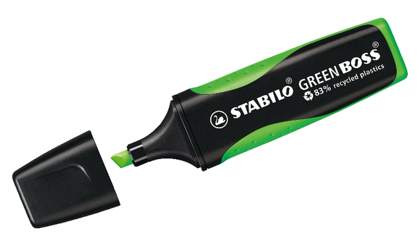 Eco-Friendly Highlighter - STABILO GREEN BOSS - Assorted Pack Sizes and Colours