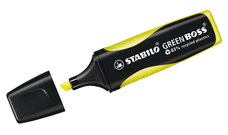 Eco-Friendly Highlighter - STABILO GREEN BOSS - Assorted Pack Sizes and Colours