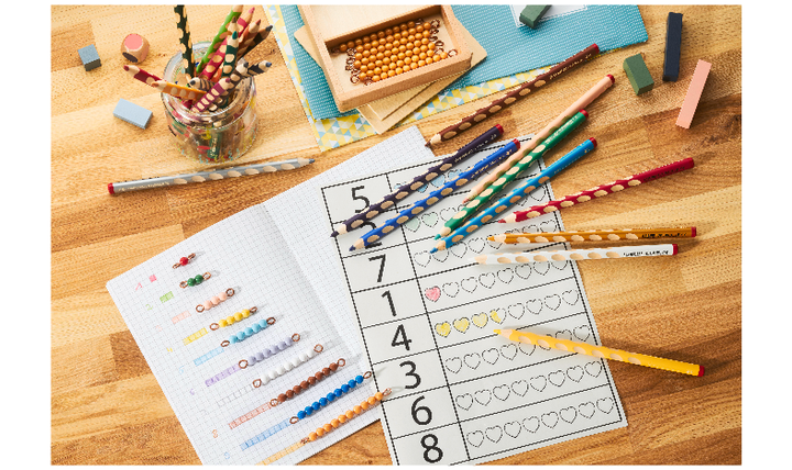 Ergonomic Colouring Pencil - STABILO EASYcolors - Left-Handed - Pack of 12 - Special Colours with Sharpener