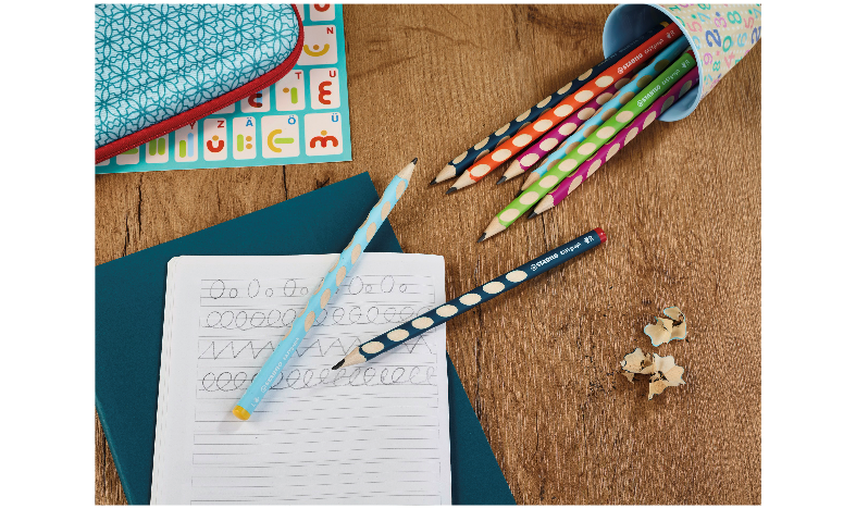 Ergonomic Graphite Pencil - STABILO EASYgraph - Left or Right Handed - Pack of 2 - Blue - HB