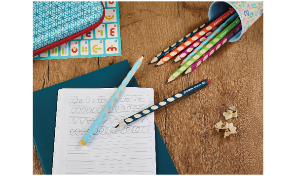Ergonomic Graphite Pencil - STABILO EASYgraph - Left or Right Handed - Pack of 2 - Blue - HB
