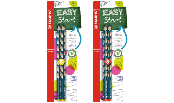 Ergonomic Graphite Pencil - STABILO EASYgraph - Left or Right Handed - Pack of 2 - Petrol - HB