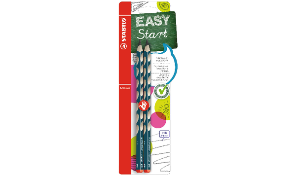 Ergonomic Graphite Pencil - STABILO EASYgraph - Left or Right Handed - Pack of 2 - Petrol - HB