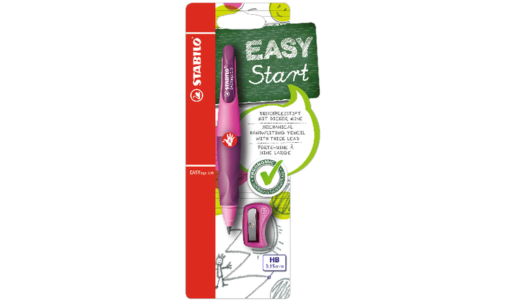 Ergonomic Mechanical Pencil - STABILO EASYergo 3.15 + Sharpener - Assorted Sizes and Colours