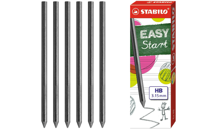 Ergonomic Mechanical Pencil - STABILO EASYergo 3.15 Refill Leads - Box of 6 - HB