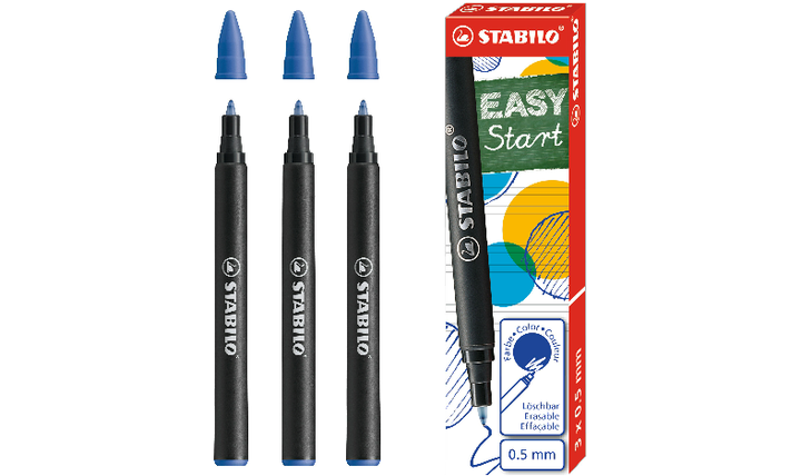 Ergonomic Rollerball - STABILO EASYoriginal Refills - Pack of 3 - Assorted Colours