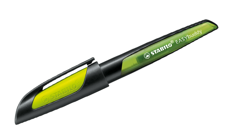 Ergonomic School Fountain Pen - STABILO EASYbuddy - Black/Lime