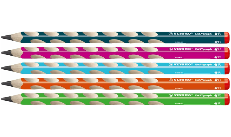 Ergonomic Graphite Pencil - STABILO EASYgraph - Classpack of 48 - 8 x Left-Handed and 40 x Right-Handed - Assorted Colours - HB