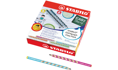 Ergonomic Graphite Pencil - STABILO EASYgraph - Classpack of 48 - 8 x Left-Handed and 40 x Right-Handed - Assorted Colours - HB