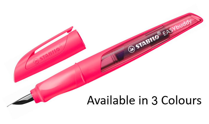 Ergonomic School Fountain Pen - STABILO EASYbuddy Neon - Assorted Colours and Nibs