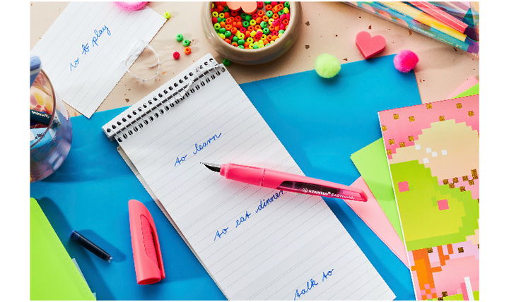 Ergonomic School Fountain Pen - STABILO EASYbuddy Neon - Assorted Colours and Nibs