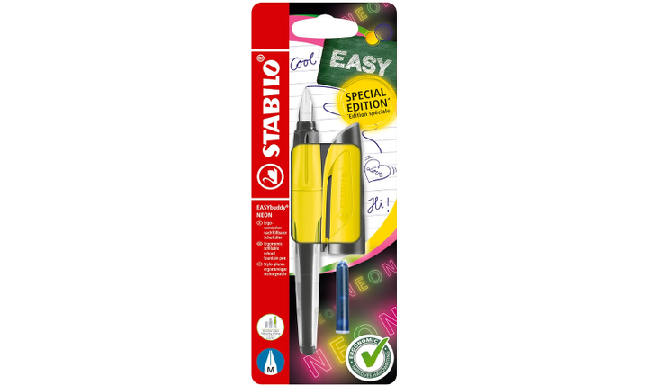 Ergonomic School Fountain Pen - STABILO EASYbuddy Neon - Assorted Colours and Nibs