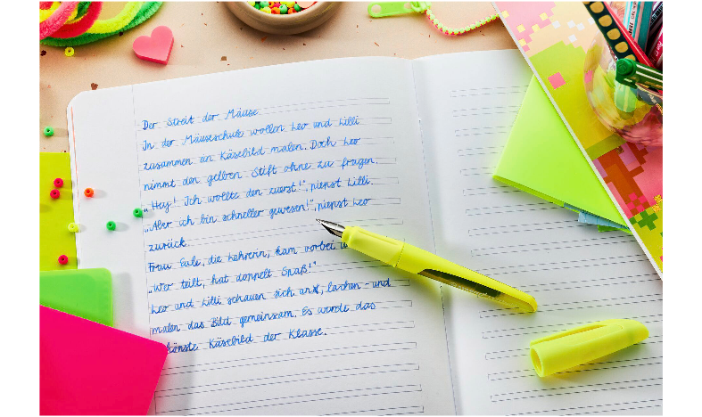 Ergonomic School Fountain Pen - STABILO EASYbuddy Neon - Assorted Colours and Nibs