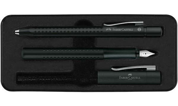 Faber-Castell Grip 2011 Fountain Pen and Ballpoint Set Black