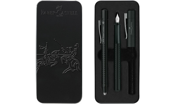 Faber-Castell Grip 2011 Fountain Pen and Ballpoint Set Black