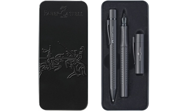 Faber-Castell Grip Fountain Pen and Ballpoint Set Limited Edition All Black