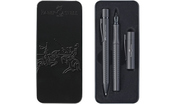Faber-Castell Grip Fountain Pen and Ballpoint Set Limited Edition All Black
