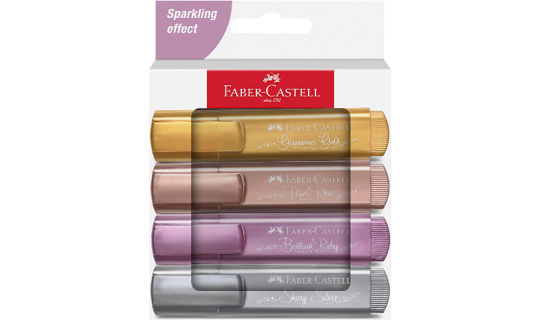 Faber-Castell Highlighter Textliner 46 Metallic Wallet of 4