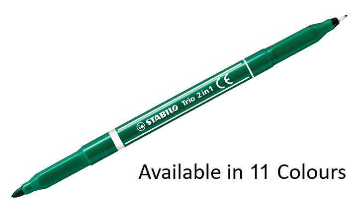 Fibre-Tip Pen and Fineliner - STABILO Trio 2 in 1 - Assorted Pack Sizes &amp; Colours