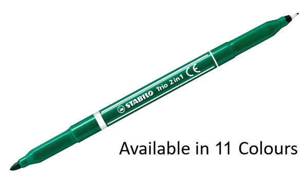Fibre-Tip Pen and Fineliner - STABILO Trio 2 in 1 - Assorted Pack Sizes & Colours
