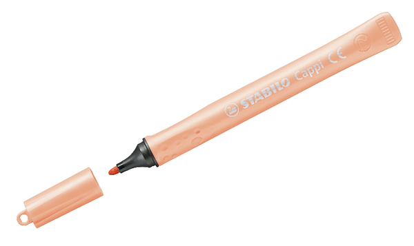 Fibre-Tip Pen with Cap-Ring - STABILO Cappi ARTY - Pack of 12 - Assorted Colours with 1 Cap-Ring