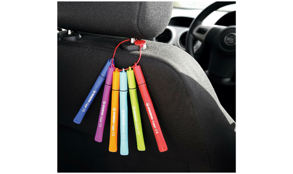 Fibre-Tip Pen with Cap-Ring - STABILO Cappi ARTY - Pack of 12 - Assorted Colours with 1 Cap-Ring