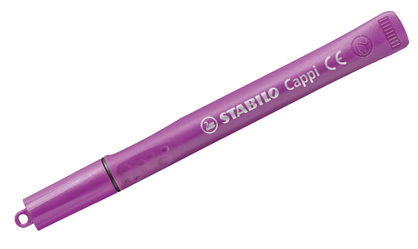 Fibre-Tip Pen with Cap-Ring - STABILO Cappi ARTY - Pack of 18 - Assorted Colours with 2 Cap-Rings