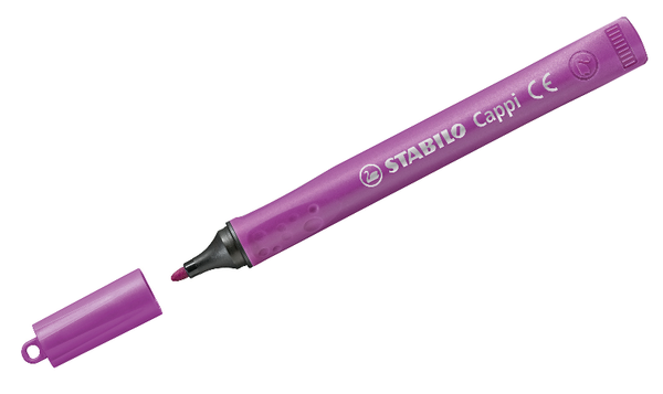 Fibre-Tip Pen with Cap-Ring - STABILO Cappi ARTY - Pack of 18 - Assorted Colours with 2 Cap-Rings