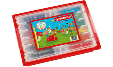 Fibre-Tip Pen with Triangular Grip Zone - STABILO Trio A-Z - Classpack of 144 - Assorted Colours