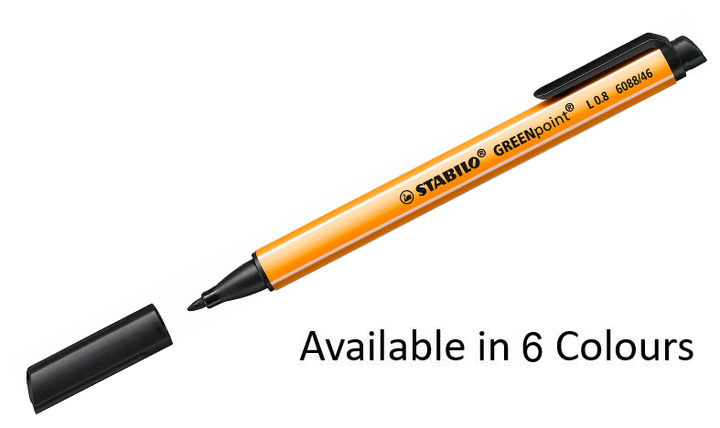 Fibre-Tip Sign Pen - STABILO GREENpoint - Assorted Pack Sizes &amp; Colours