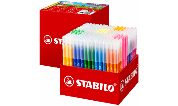 Fibre-Tip Pen with Triangular Grip Zone - STABILO Trio A-Z - Classpack of 240 - 20 x Assorted Colours
