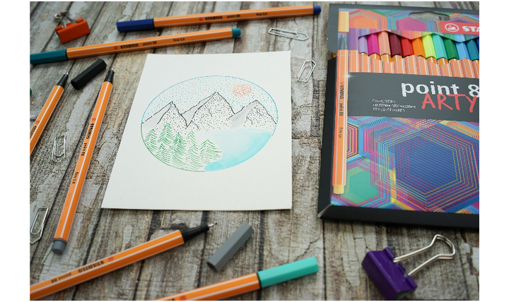 Fineliner - STABILO point 88 - ARTY - Pack of 24 - Assorted Colours