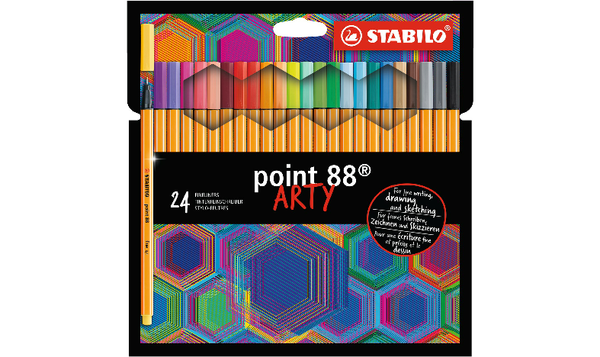 Fineliner - STABILO point 88 - ARTY - Pack of 24 - Assorted Colours