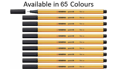 Fineliner - STABILO point 88 - Assorted Colours - Packs of 10