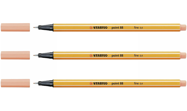 Fineliner - STABILO point 88 - Assorted Colours - Packs of 3