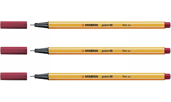 Fineliner - STABILO point 88 - Assorted Colours - Packs of 3