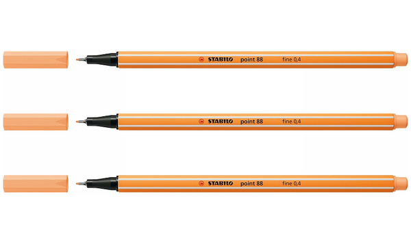 Fineliner - STABILO point 88 - Assorted Colours - Packs of 3
