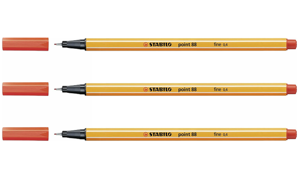 Fineliner - STABILO point 88 - Assorted Colours - Packs of 3