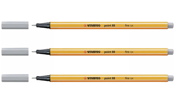 Fineliner - STABILO point 88 - Assorted Colours - Packs of 3