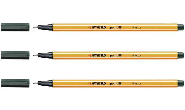 Fineliner - STABILO point 88 - Assorted Colours - Packs of 3