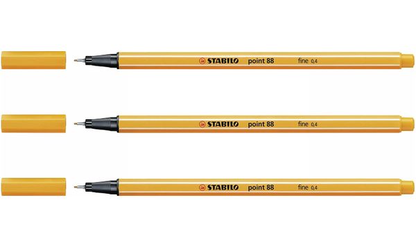 Fineliner - STABILO point 88 - Assorted Colours - Packs of 3